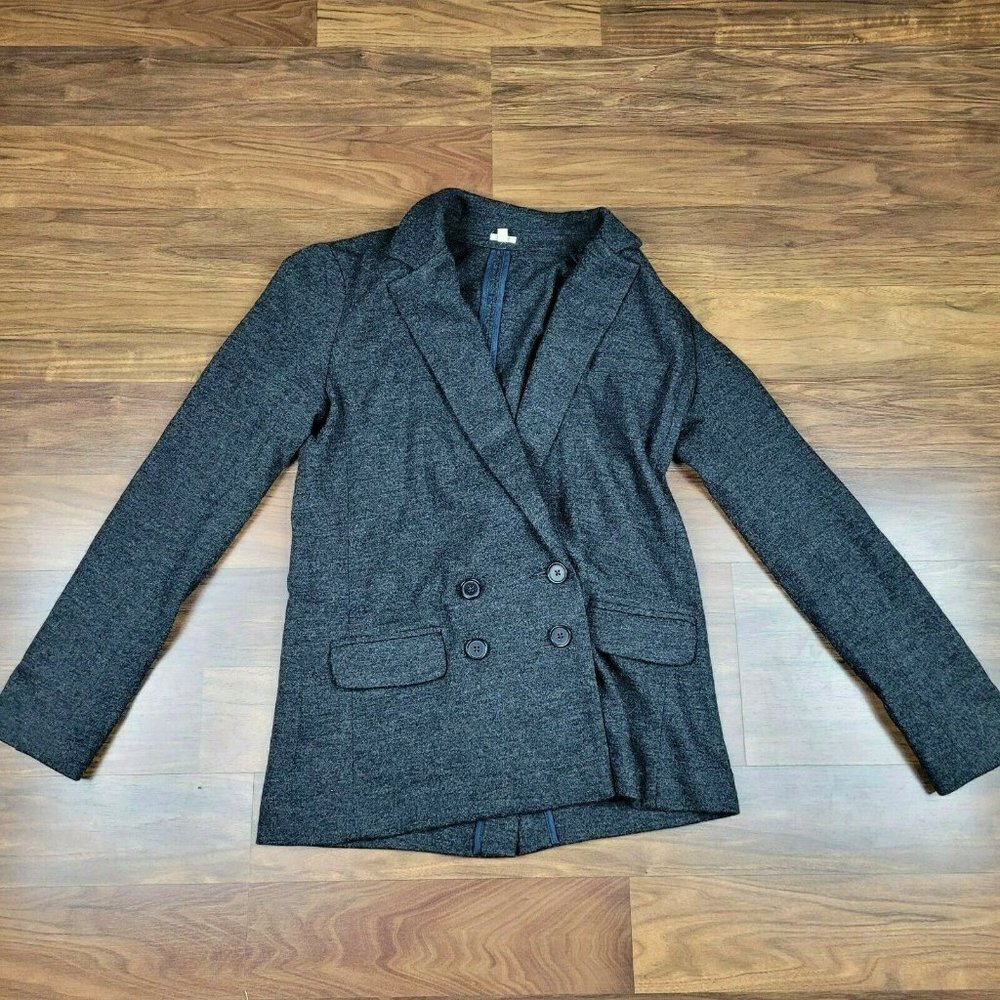 J.Crew Classic 100% Wool Double Breasted Gray Pea Coat Size 2 EUC - Picture 1 of 8